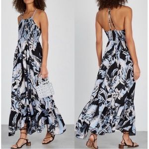Free People Intimately Free Heat Wave Foliage-Print Smocked Maxi Dress